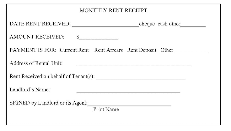 Rent Receipt Generator Apartment Room Rental Receipt 