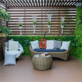 seating garden on the balcony
