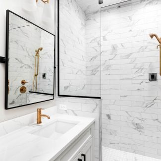 gold fixtures bathroom