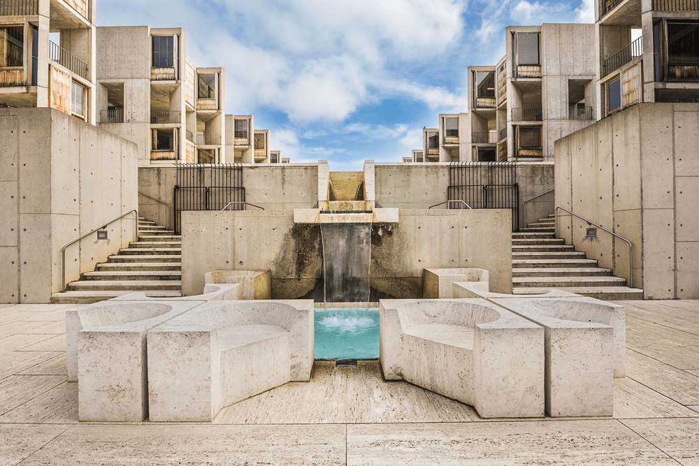 Salk Institute by Louis Kahn The pozzolanic concrete structure 