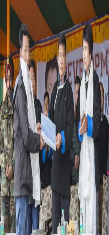  Villager receiving compensation from the Army in Arunachal Pradesh