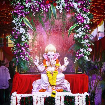 Ganpati Mandap Decoration At Home