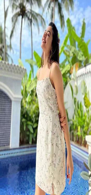 Rashmika’s picture in her Goa home by the pool