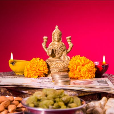 Altar Decoration for Laxmi Puja at home