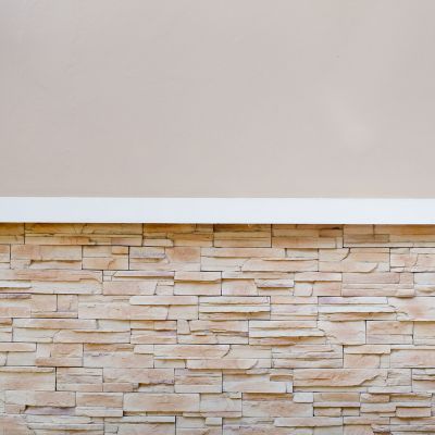 half wall tiles design for living room