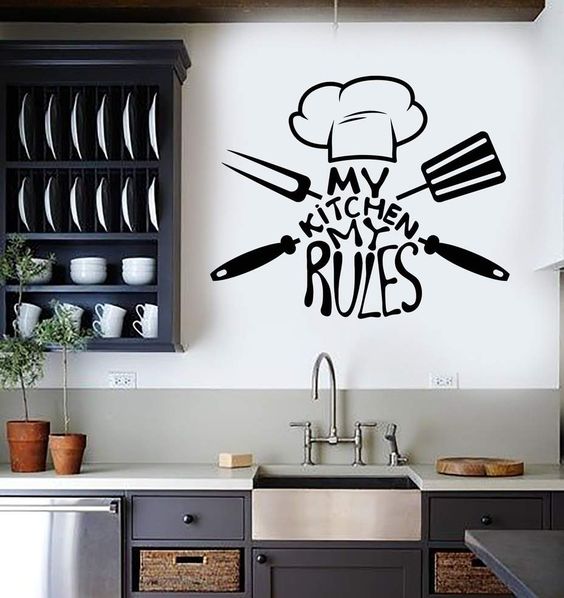 Kitchen Wall Sticker Design with vinyl