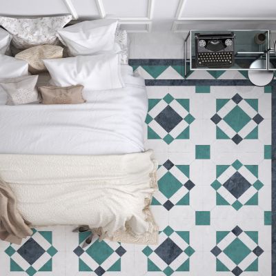 Old Vintage Blue And Turquoise Tiles