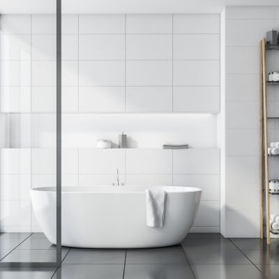 3D White Bathroom Tiles