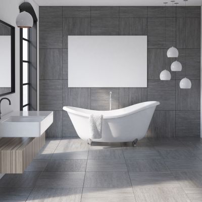 Grey Bathroom Floor Tiles Ideas For An Industrial-Chic Look