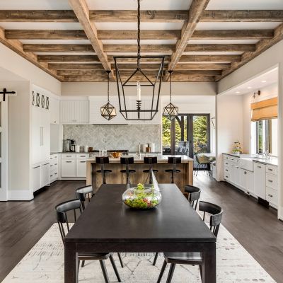 Open Kitchen Design With Dining Room