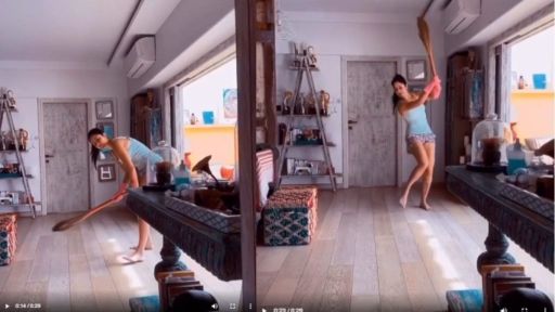The bollywood star was seen having a fun time in the living room while playing cricket with a made up bat out of a broom!