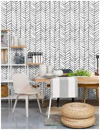 Choose Herringbone patterned wallpaper for modern look