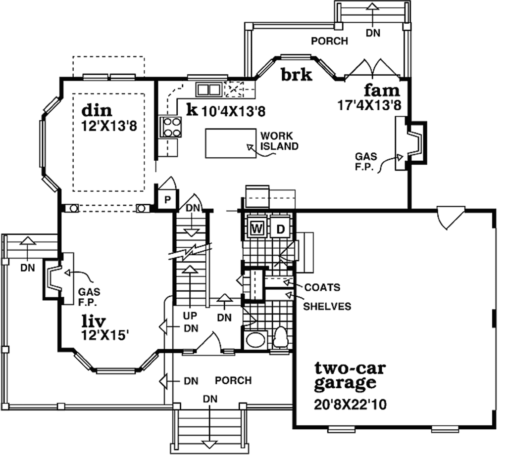 Simple Farmhouse Design With Wraparound Porch - Floor Plan for Upper Area