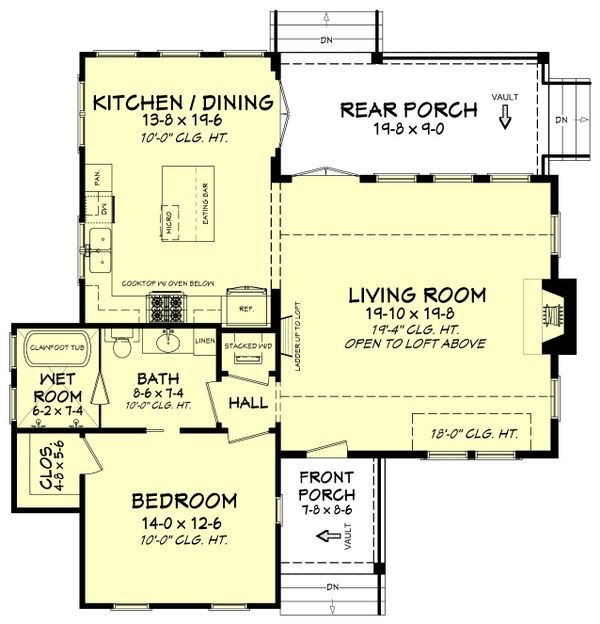 Small Farmhouse Design With an Island Kitchen