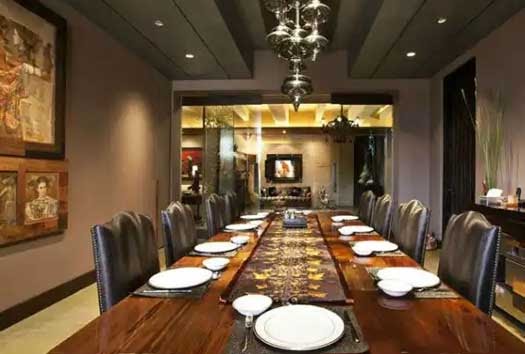 dining hall in shilpa shetty house