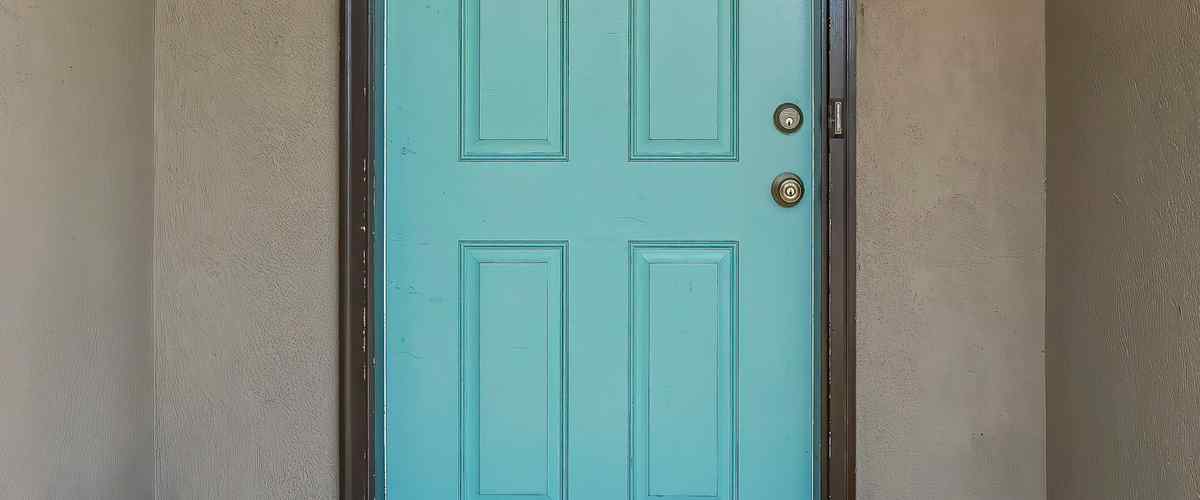 13. Mint Green Front Door For Urban Dwellings