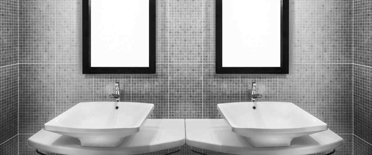 A Square-On-Square Mirror Design For A Unique View Over The Washbasin