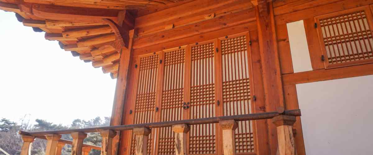 Asian Engraved Wooden Balcony Doors