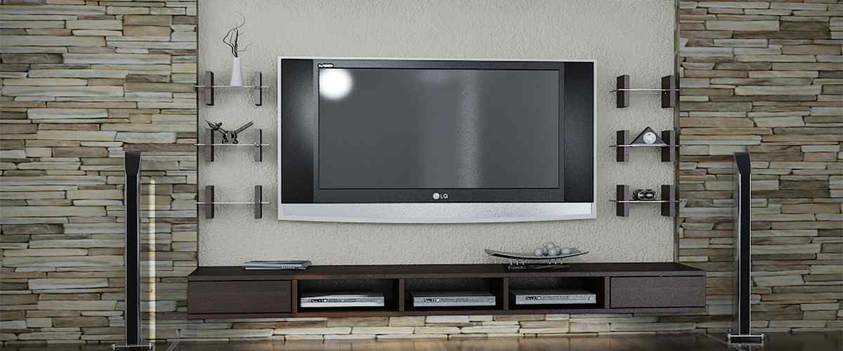 Elegant Black Modern Interior TV Unit Design