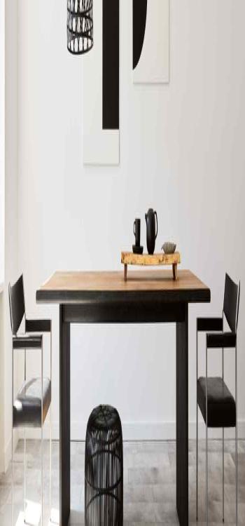 Modern Plywood Dining Table Design With Metal Chairs