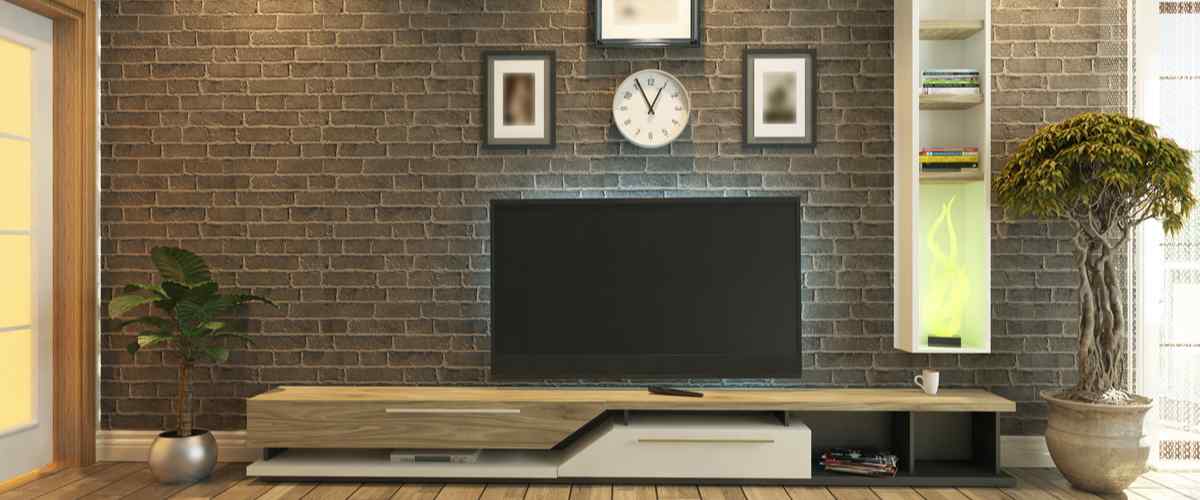 Rustic Elegance TV Unit Design for Hall