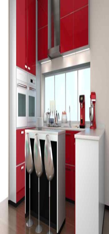 Use Paprika Cabinets In White And Red 