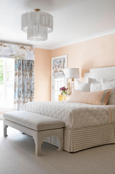 Peaches and Cream Colour Combination for Bedroom Walls 