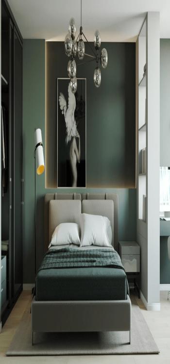  Brown and muted greens can render a minimalist aesthetic to your bedroom walls
