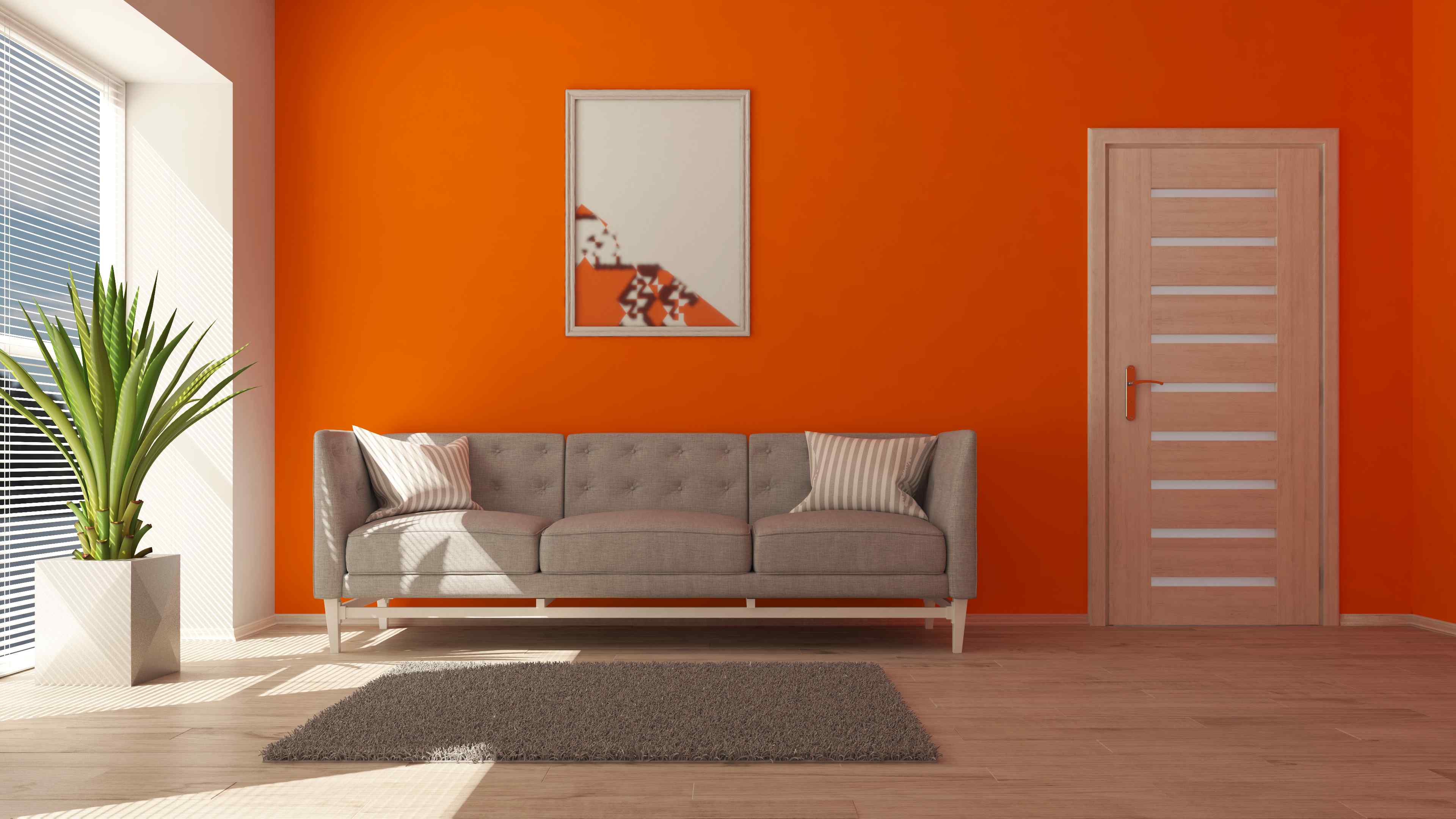 Orange Two Colour Combinations for Bedroom Walls
