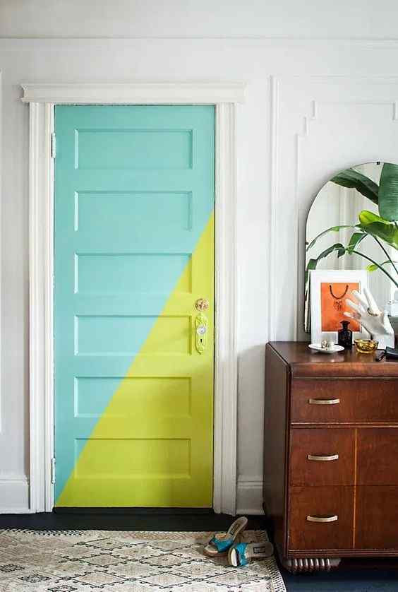 Colourful Wood Bedroom Door Design