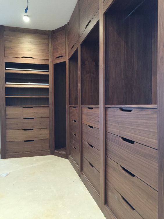 Elegant Bedroom Cabinets with a Timeless Walnut Finish