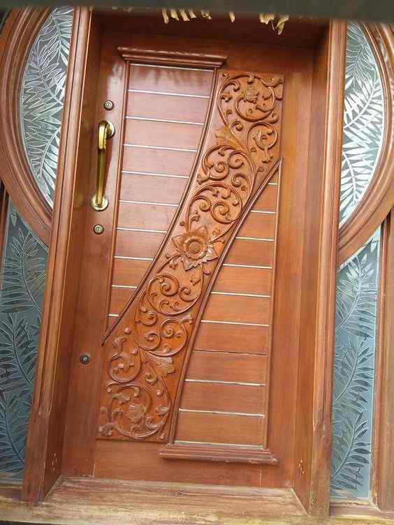 Teak Wood Bedroom Door Design