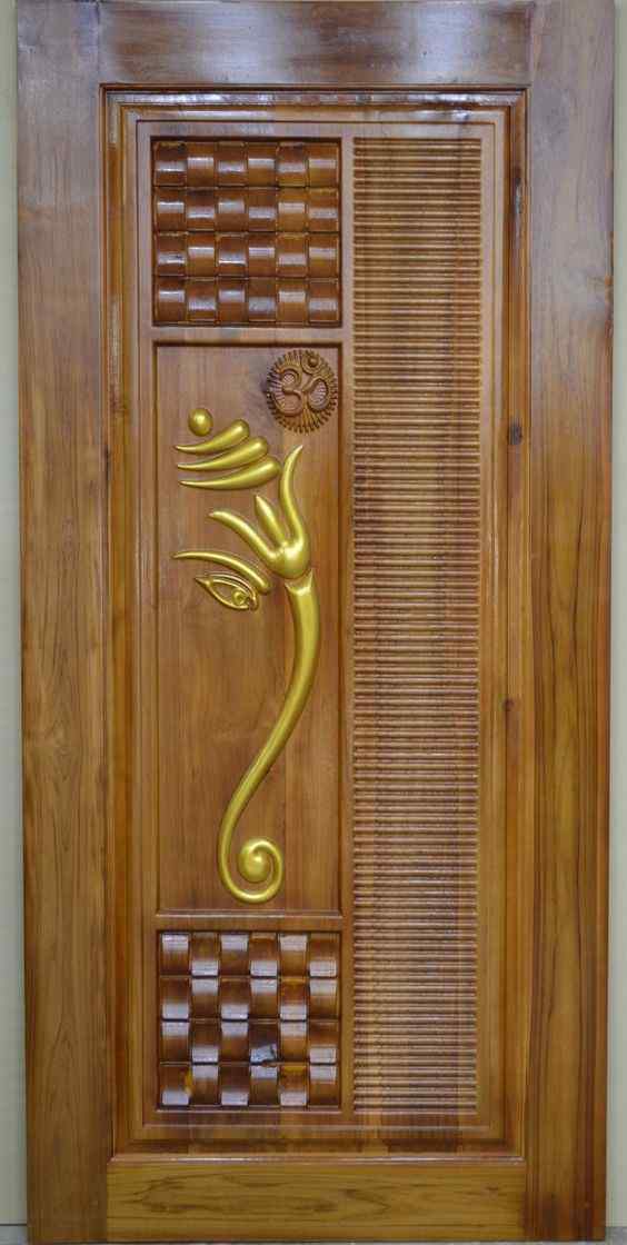 Waterfall wood bedroom door design