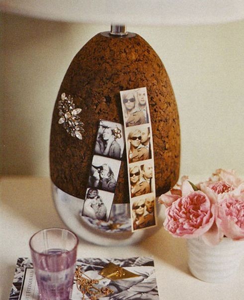 Add in some aesthetically pleasing bedside lamps made from cork