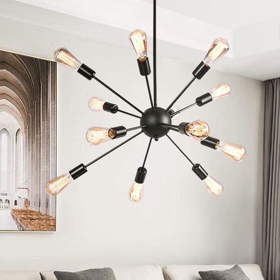 Black Sputnik Chandelier Adds A Design Surprise