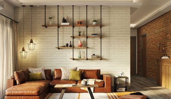 Brick wall designs for living room