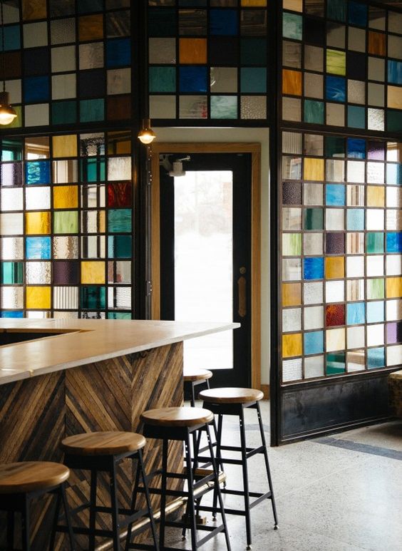 Create a statement with coloured glass