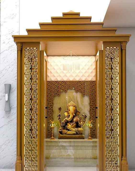 Door Designs for Pooja Rooms with Glass in Contemporary Style