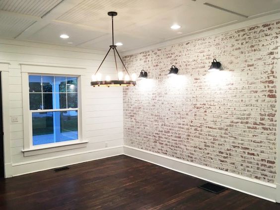 Wall Design with White Brick in a Rustic Ambiance