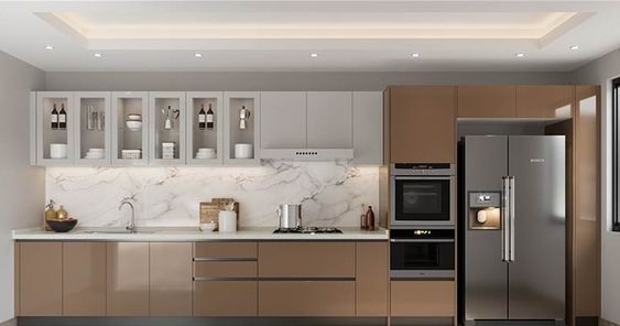 Brown Acrylic Kitchen Cabinet