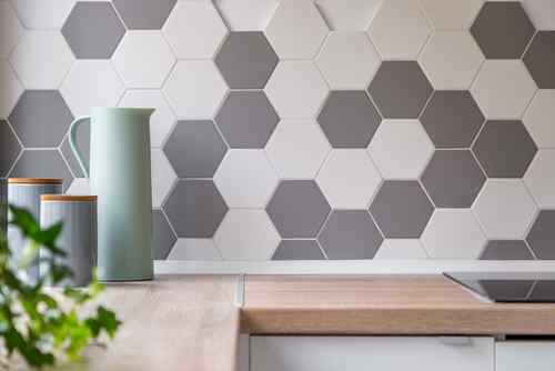 Wall Tiles with a Honeycomb Pattern