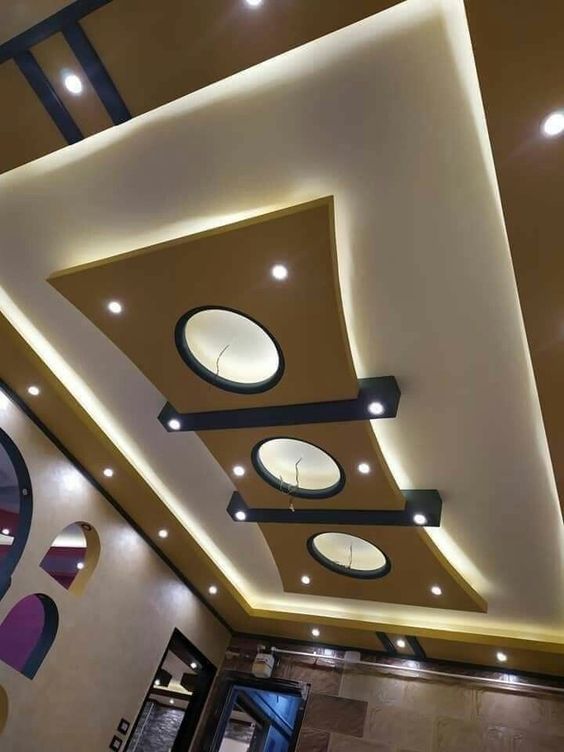 Luxurious Lighting In False Ceiling Design For Drawing Room