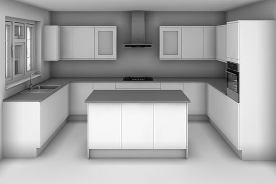 This is a perfect u-shaped kitchen design that incorporates a compact dining area in it.
