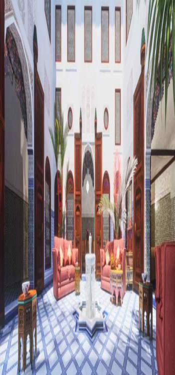 Lavish courtyard house plans and designs inspired by Moroccan architecture.