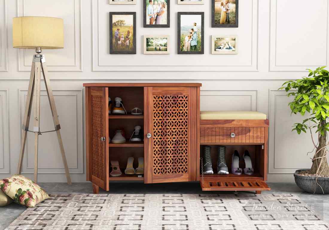 Buy Hiroto Shoe Cabinet in Brown Finish at 13% OFF by Mintwud from Pepperfry  | Pepperfry