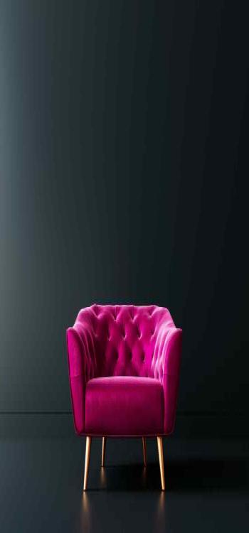 Pastel Pink and Black furniture colour combination