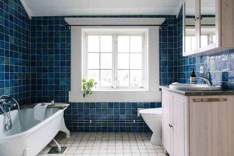 Blue Bathroom Tiles Design 