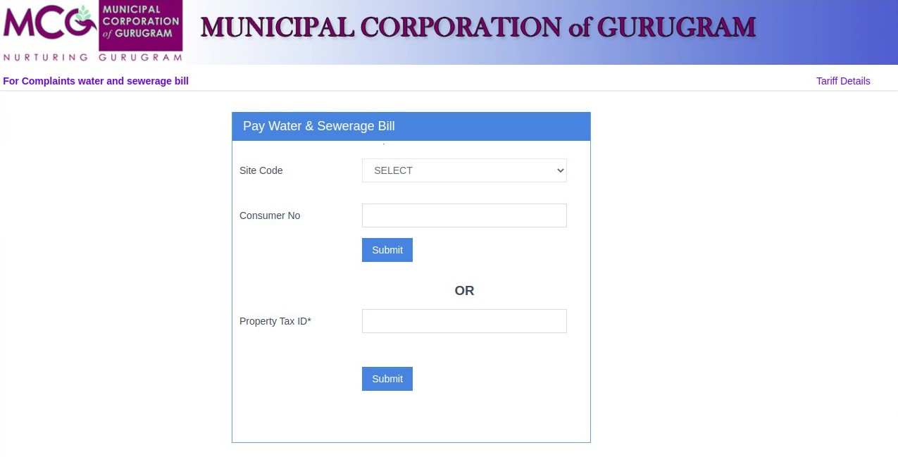 MCG Gurgaon water bill payment 