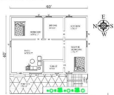 West-Facing House Plan