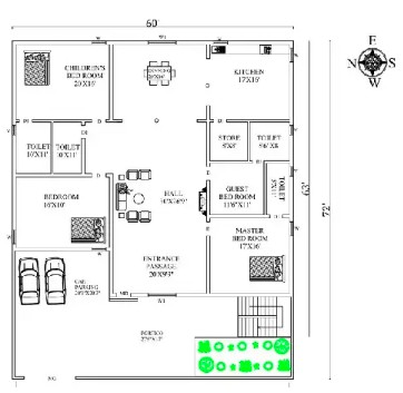 West-Facing House Plan